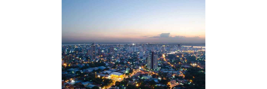 Night view of the city of Paraguay