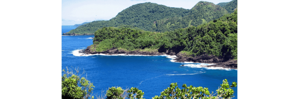 Samoa islands natural scenery map