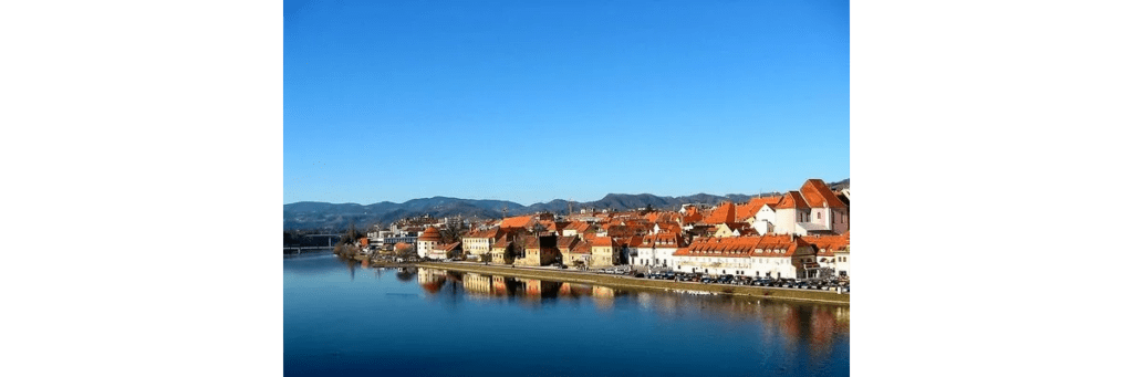 Slovenia - View along the river in Maribor