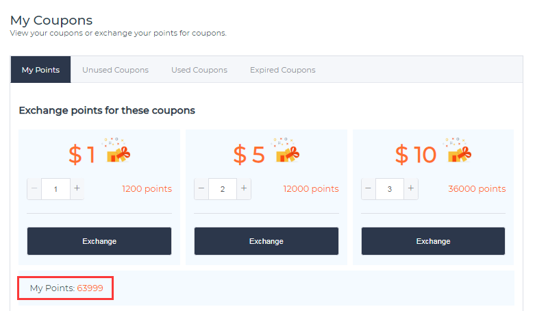 several E-coupons